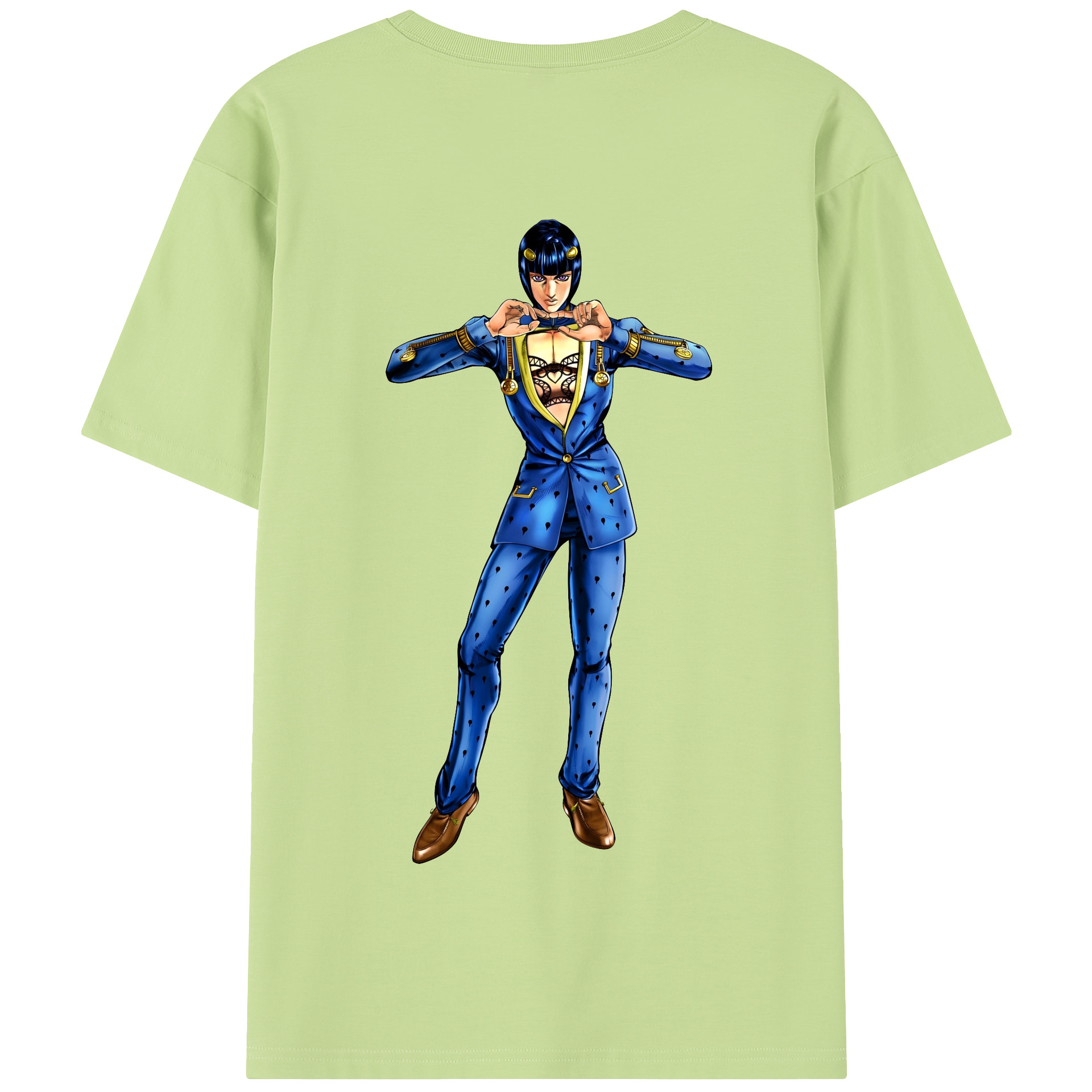 （画像用） ジョジョの奇妙な冒険 ブローノ?ブチャラティ JoJo's Bizarre Adventure Bruno Bucciarati 綿100％半袖Tシャツ（背面プリント）